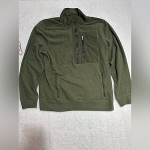 Unipro brand Men’s Olive Green Technical Quarter-Zip Fleece Pullover Size L